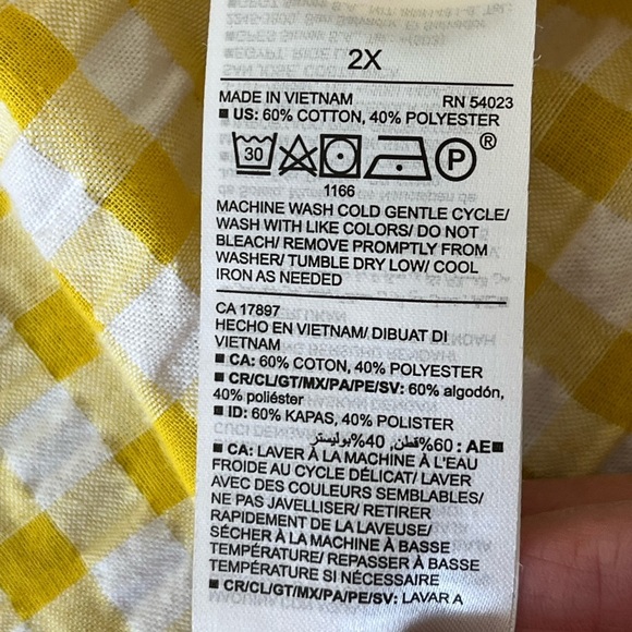 Old Navy Womens Gingham Tiered Maxi Skirt Size 2X Cottagecore Preppy Seersucker - Picture 12 of 16